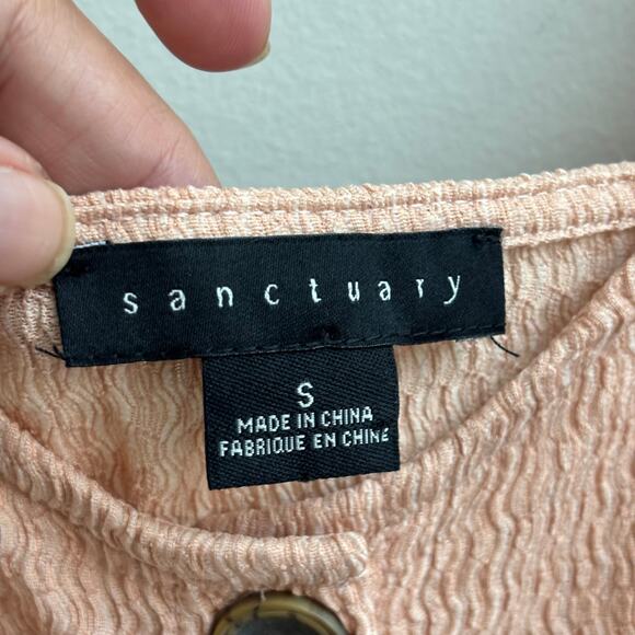 Pink V-neck Button Down Front Tie Light Feminine Coquette Cami Top Size S - Picture 3 of 8